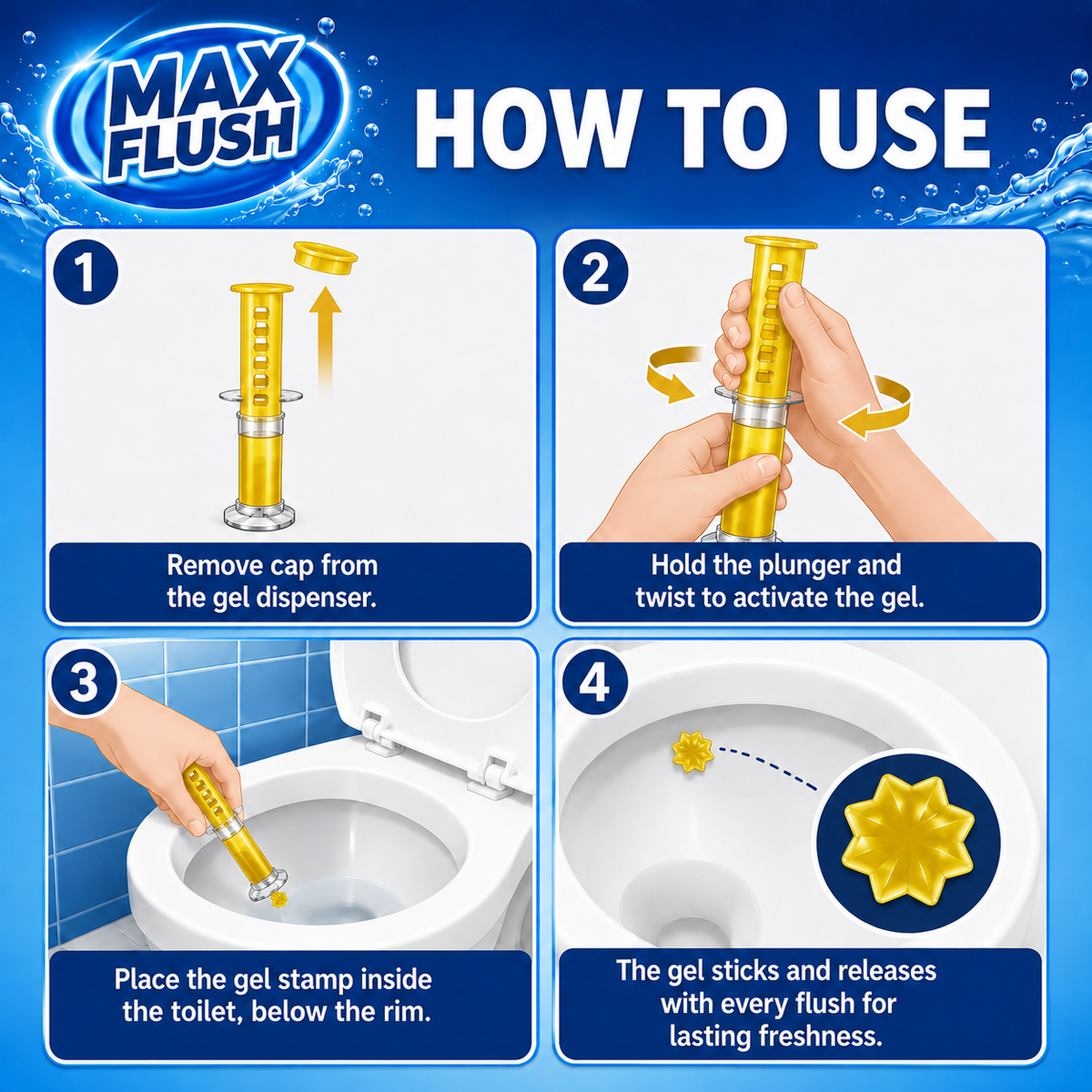 Max Flush Toilet Cleaner Gel 45ml - Citrus Sparkle - image 5