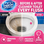 6x Max Flush Toilet Cleaner Gel  45ml  Lasting Up To 6 Weeks