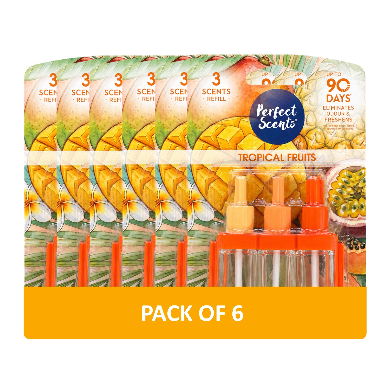 6x Perfect Scents 3 Scents Air Freshener Refill - Compatible with 3volution - 3x20ml Per Pack - 18x20ml (120ml) Total