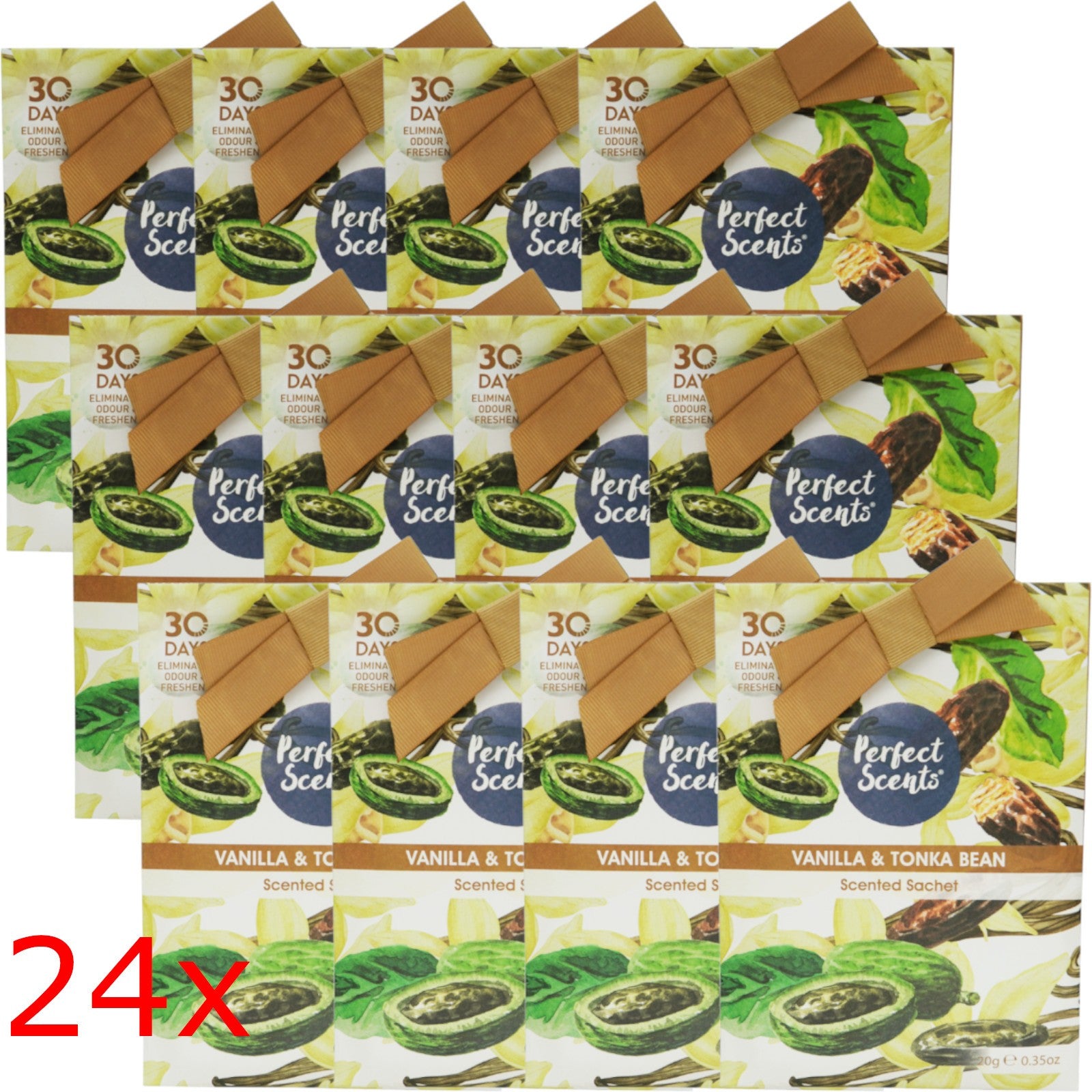 Perfect Scents Scented Sachets 20g Pack of 24, Long Lasting Fragrance Sachets for Drawers, Wardrobes & Small Spaces, 480g Total