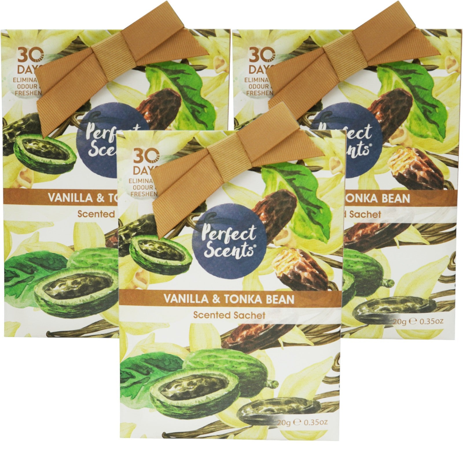 Perfect Scents Scented Sachets 20g Pack of 3, Long Lasting Fragrance Sachets for Drawers, Wardrobes & Small Spaces, 60g Total