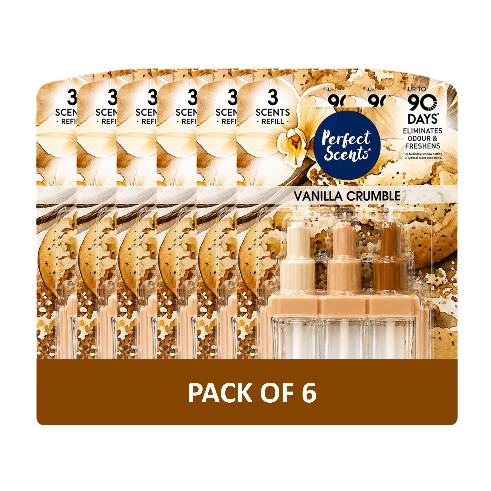 6x Perfect Scents 3 Scents Air Freshener Refill - Compatible with 3volution - 3x20ml Per Pack - 18x20ml (120ml) Total