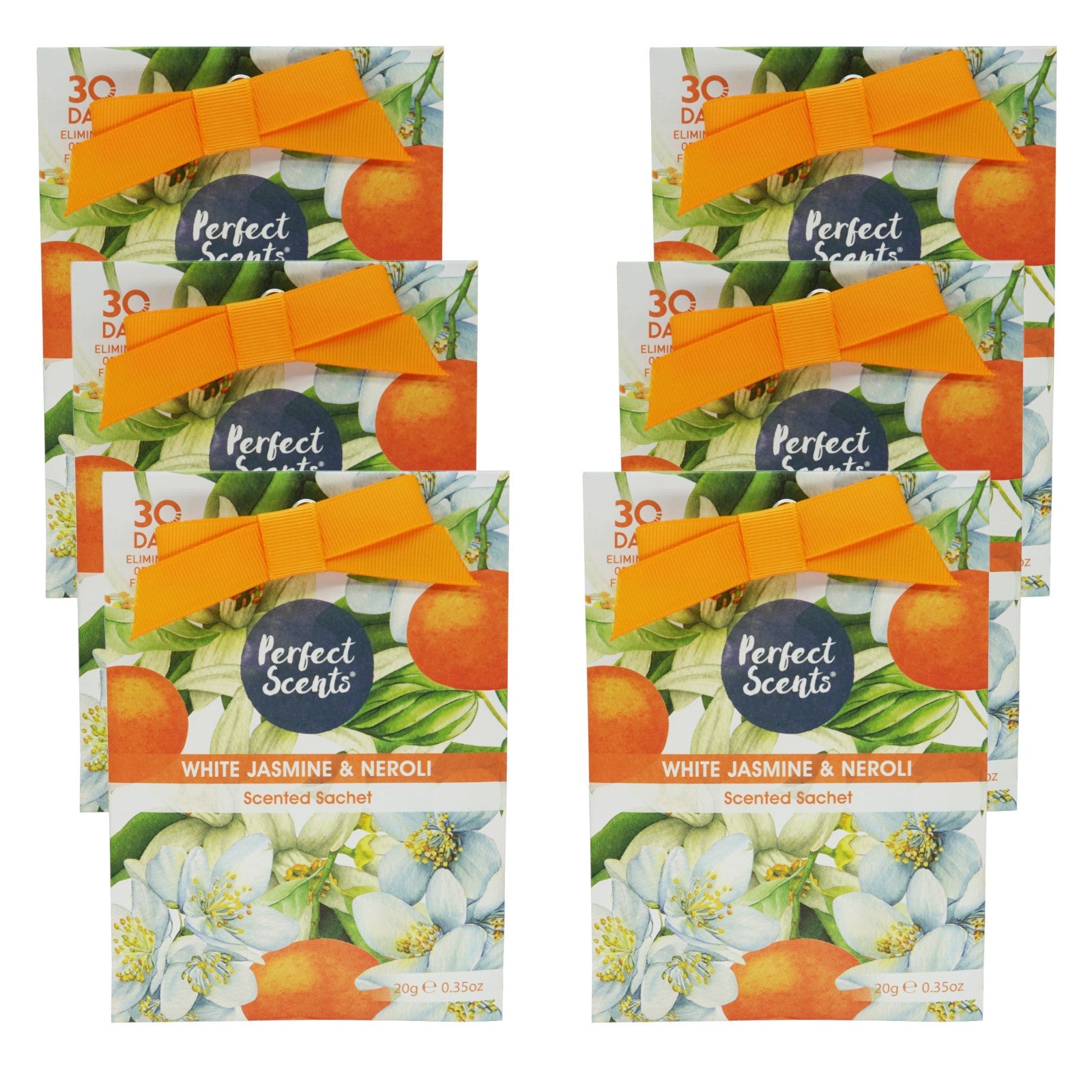 Perfect Scents Scented Sachets 20g Pack of 6, Long Lasting Fragrance Sachets for Drawers, Wardrobes & Small Spaces, 120g Total