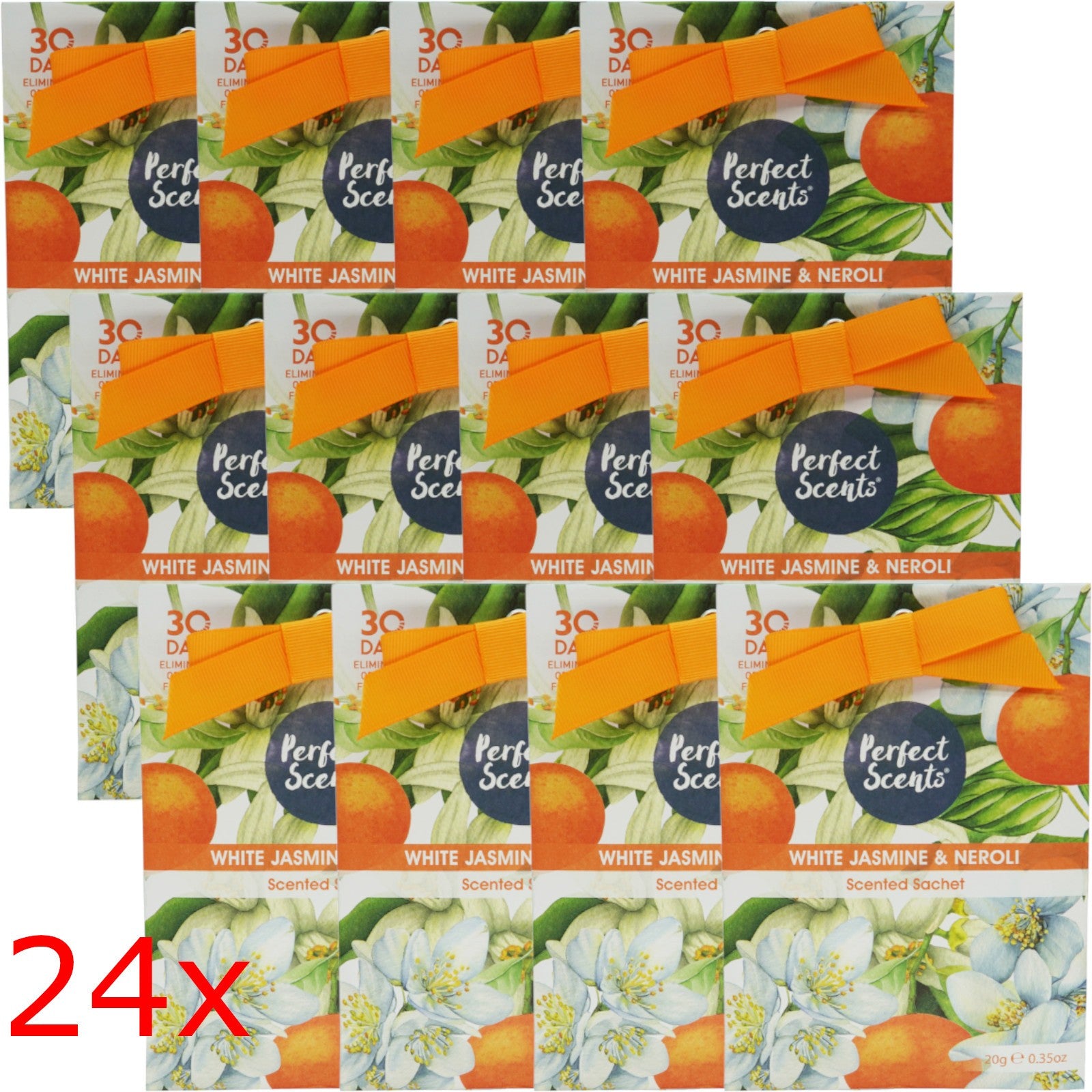 Perfect Scents Scented Sachets 20g Pack of 24, Long Lasting Fragrance Sachets for Drawers, Wardrobes & Small Spaces, 480g Total