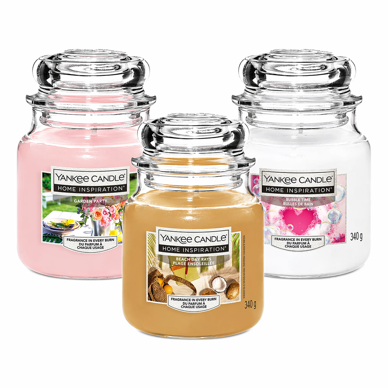 Yankee Candle Jar 340g, Pack Of 3, Home Fragrance Scented Candle, Long Lasting Glass Jar Candle for Home