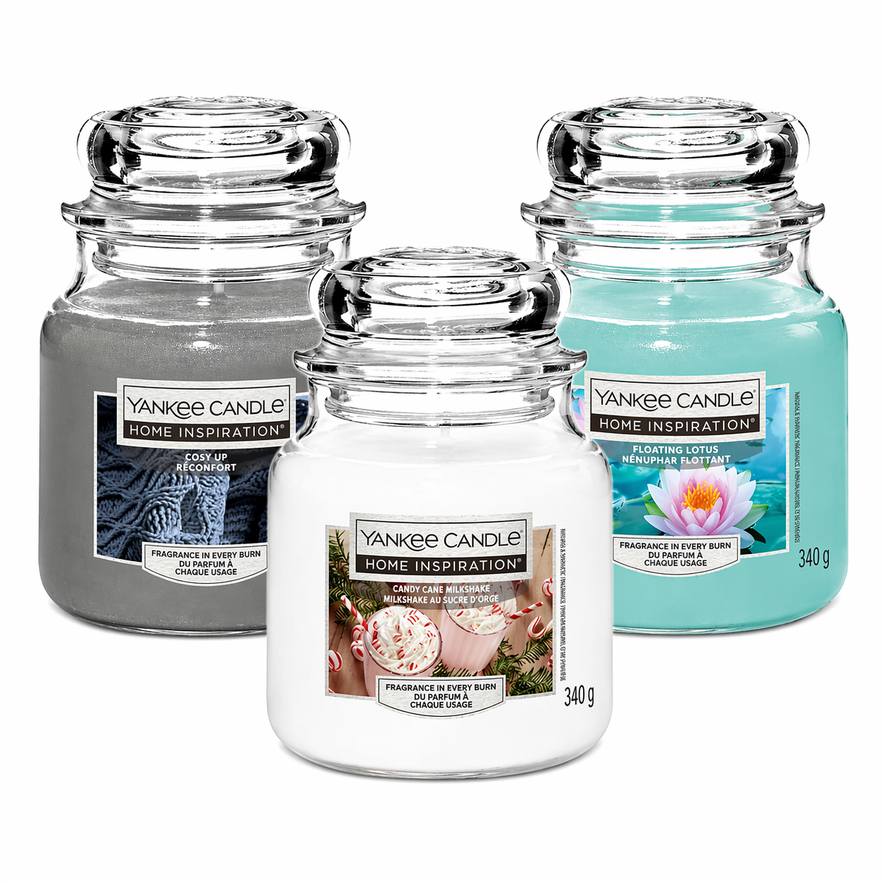 Yankee Candle Jar 340g, Pack Of 3, Home Fragrance Scented Candle, Long Lasting Glass Jar Candle for Home