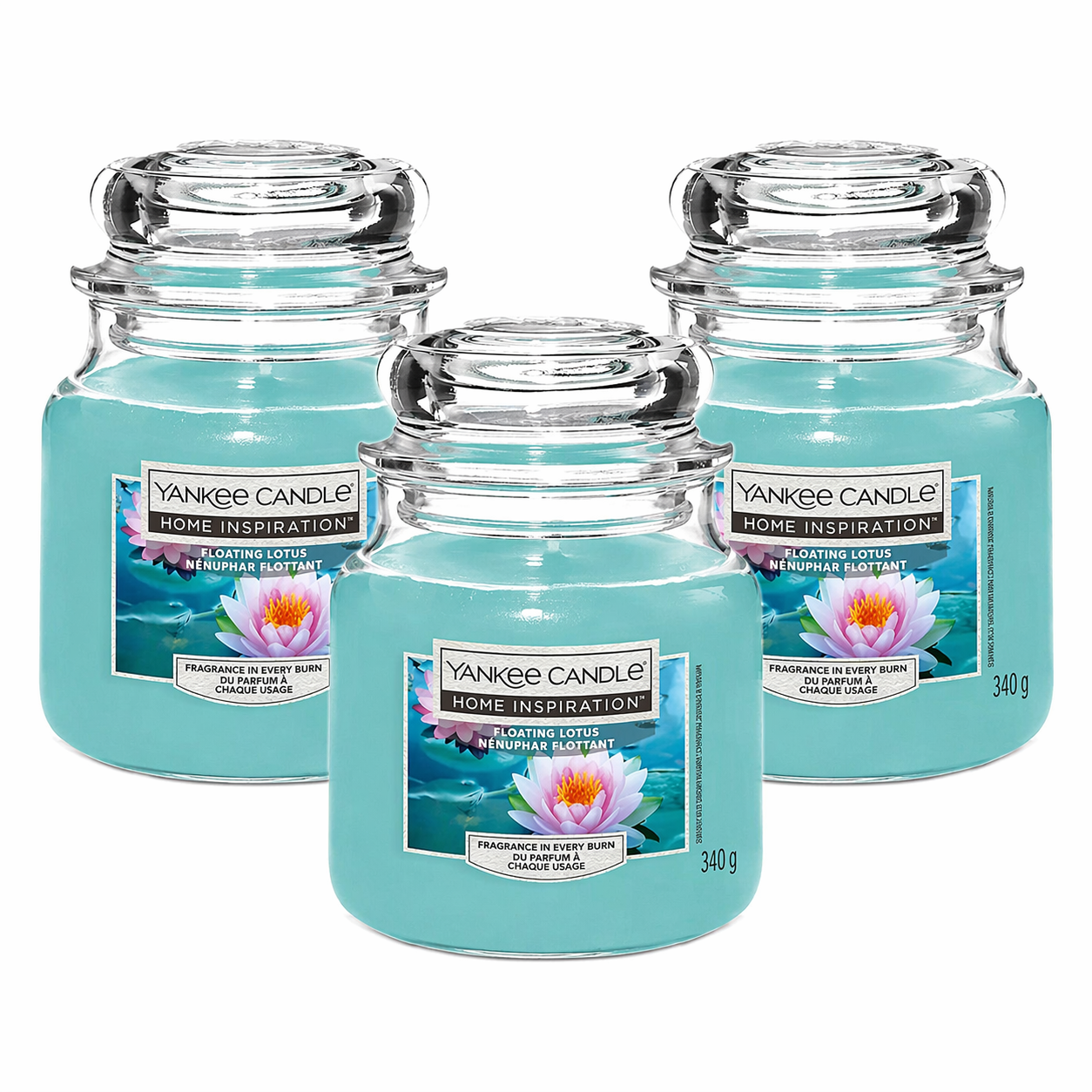 Yankee Candle Jar 340g, Pack Of 3, Home Fragrance Scented Candle, Long Lasting Glass Jar Candle for Home
