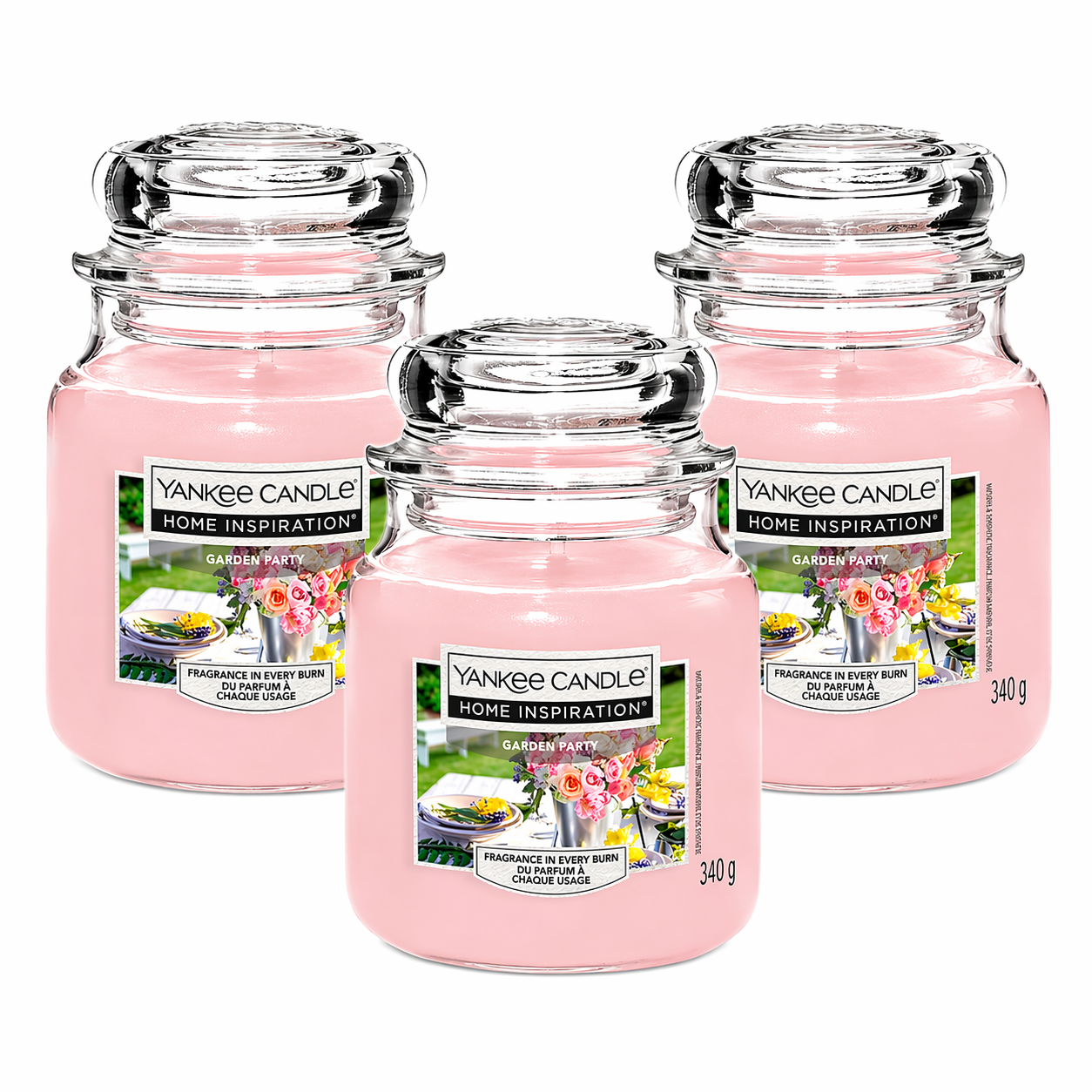 Yankee Candle Jar 340g, Pack Of 3, Home Fragrance Scented Candle, Long Lasting Glass Jar Candle for Home