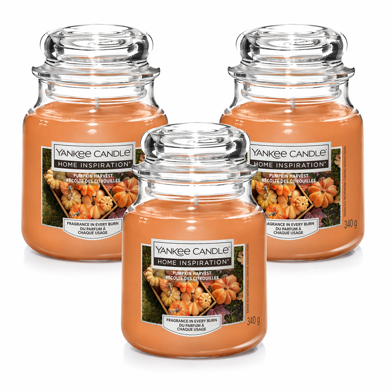 Yankee Candle Jar 340g, Pack Of 3, Home Fragrance Scented Candle, Long Lasting Glass Jar Candle for Home