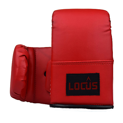 Locus Boxing MMA Muay Thai Sparring Punch Bag Gloves Mitts Red Small