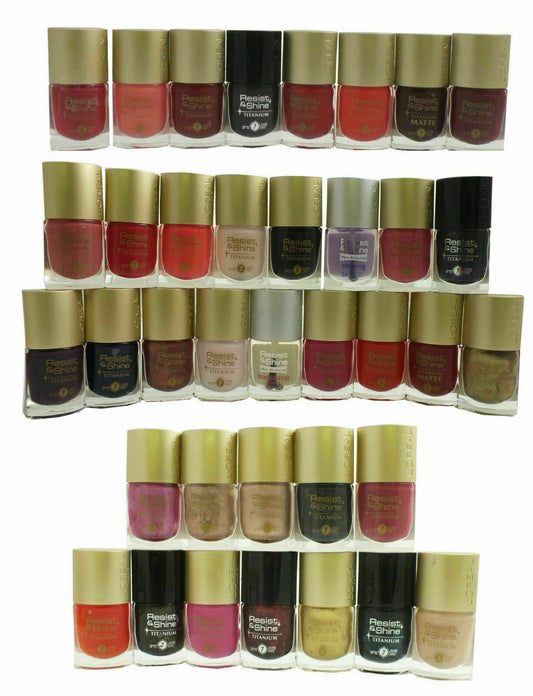 5x Mix Random L'Oreal L'oreal Resist and Shine Titanium Nail Polish 9ml