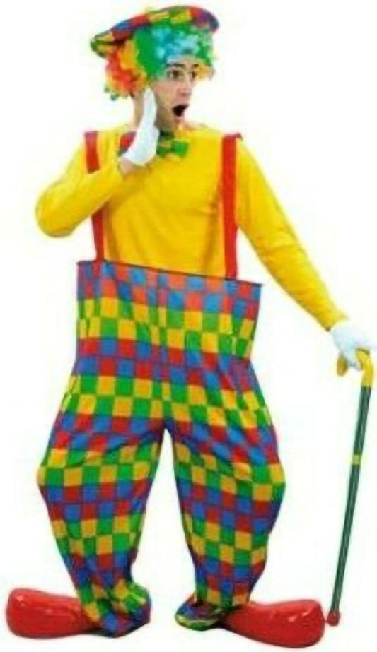 Men’s Hooped Circus Clown Costume Fancy Dress One Size