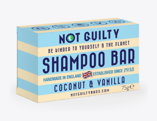 Not Guilty Shampoo Bar Handmade In England Coconut & Vanilla 75g