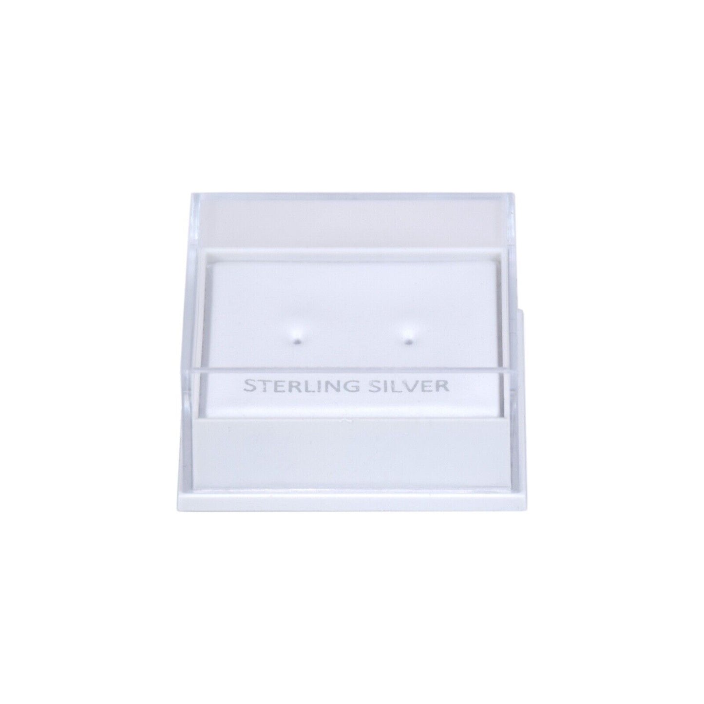 20x Clear Lid Earring Display Boxes Sterling Silver Embossed 41 x 35 x 21 mm