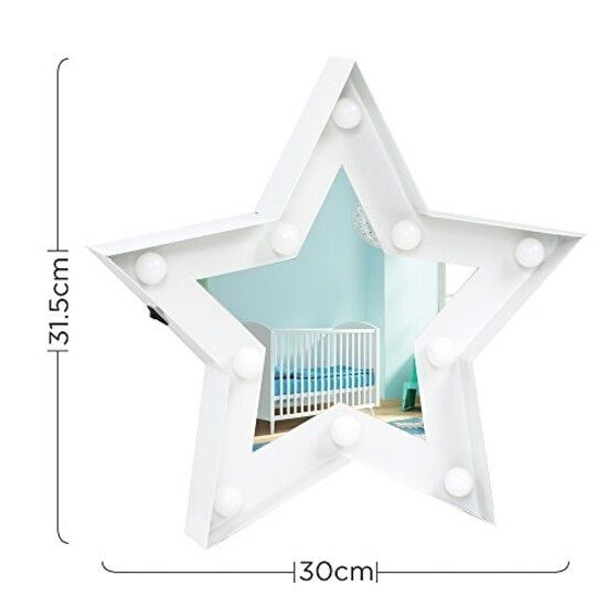 Modern Decorative LED Battery Operated Illuminated Star Design Mirror Light