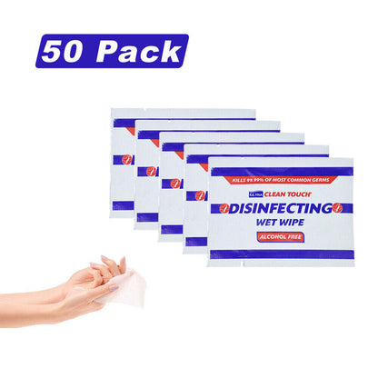 50 x Antibac Hand Surface Sanitiser Cleaner Wipes Kills 99.9% SINGLE WIPES