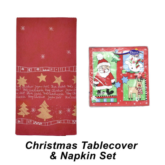 Duni Top Quality Christmas Tablecover and Napkin Set (1 Tablecover, 20 Napkins)