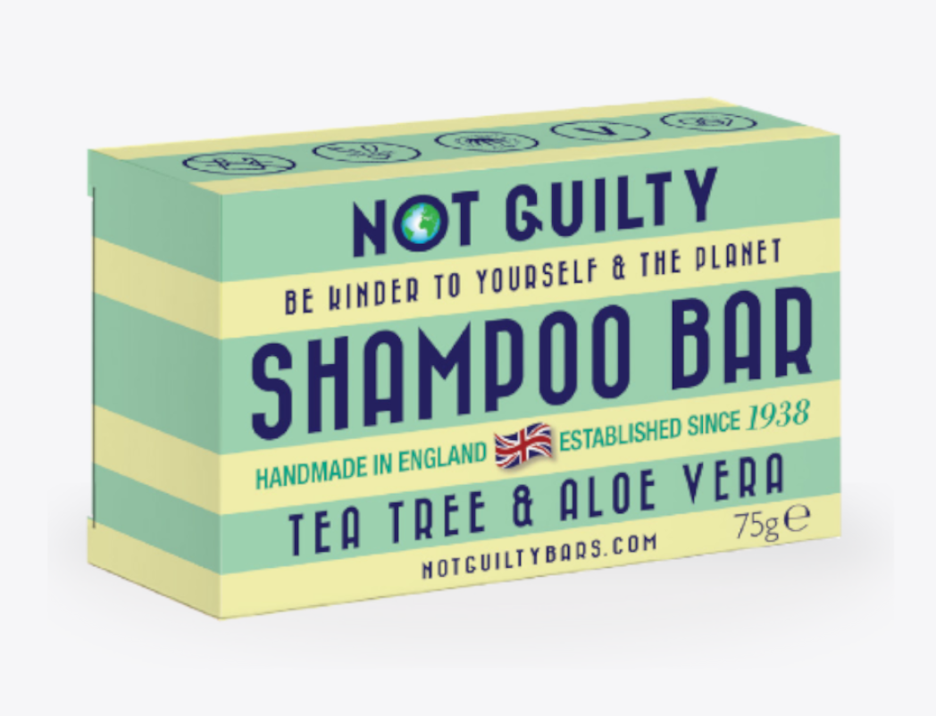 Not Guilty Shampoo Bar Handmade In England Tea Tree & Aloe Vera 75g