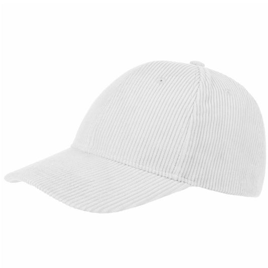 Mens Womens 100% Cotton Corduroy White Adjustable Baseball Cap Peak Sport Summer