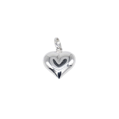 Genuine 925 Sterling Silver Puffed Heart Pendant