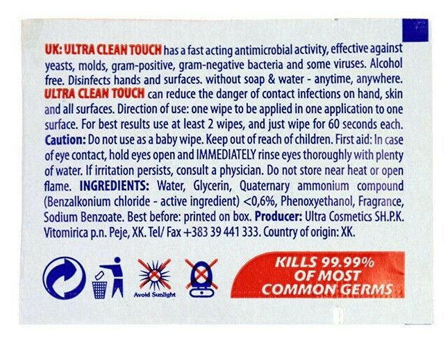 1000 x Antibac Hand Surface Sanitiser Cleaner Wipes Kills 99.9% SINGLE WIPES