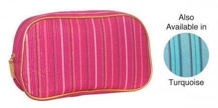Sanjo Luxury Stripped Gold Thread Cosmetic Bag Medium