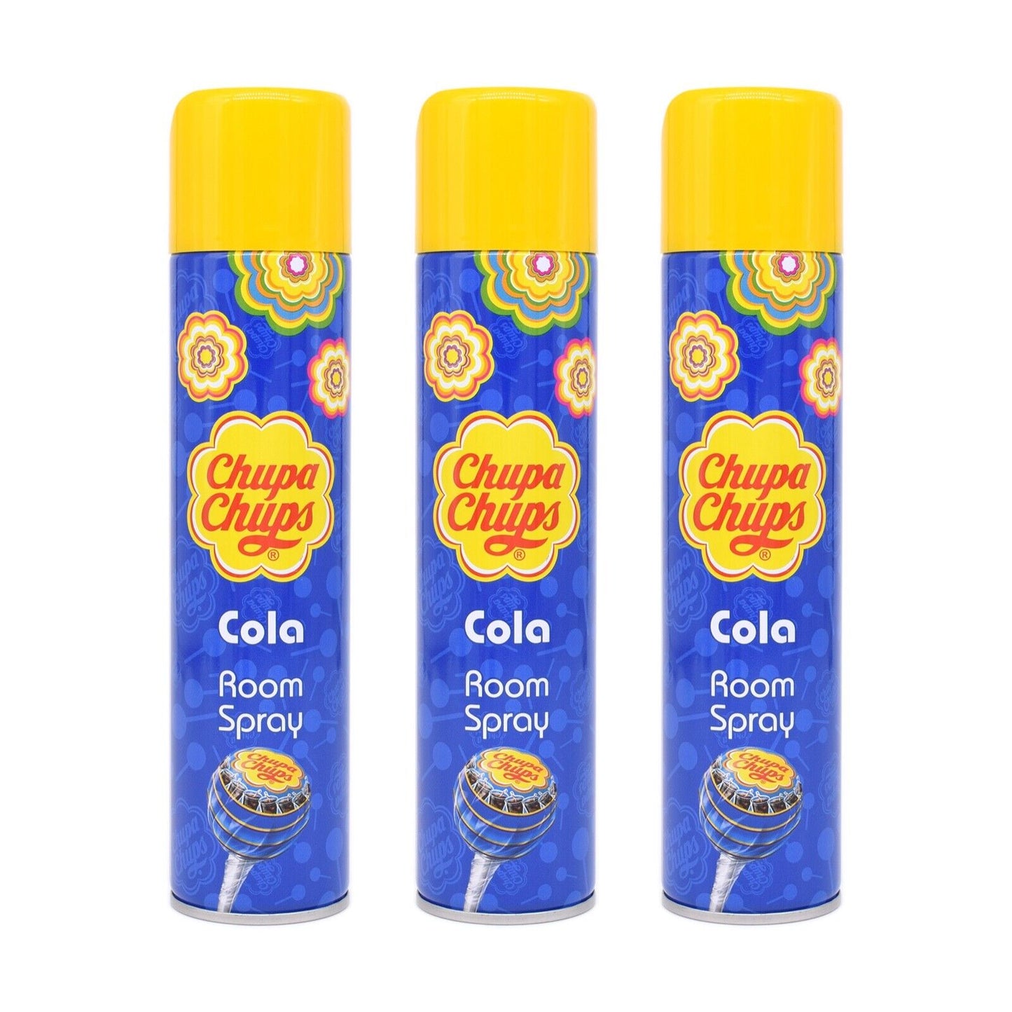 3 X Chupa Chups Cola Scented Air Freshener Room Spray 300ml