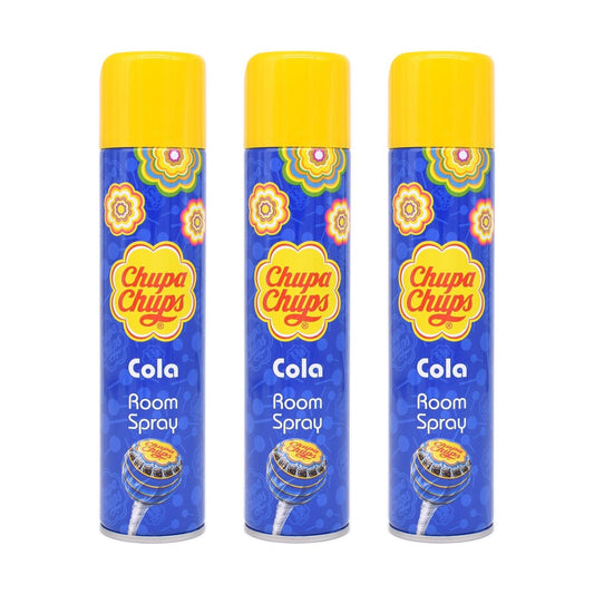 3 X Chupa Chups Cola Scented Air Freshener Room Spray 300ml