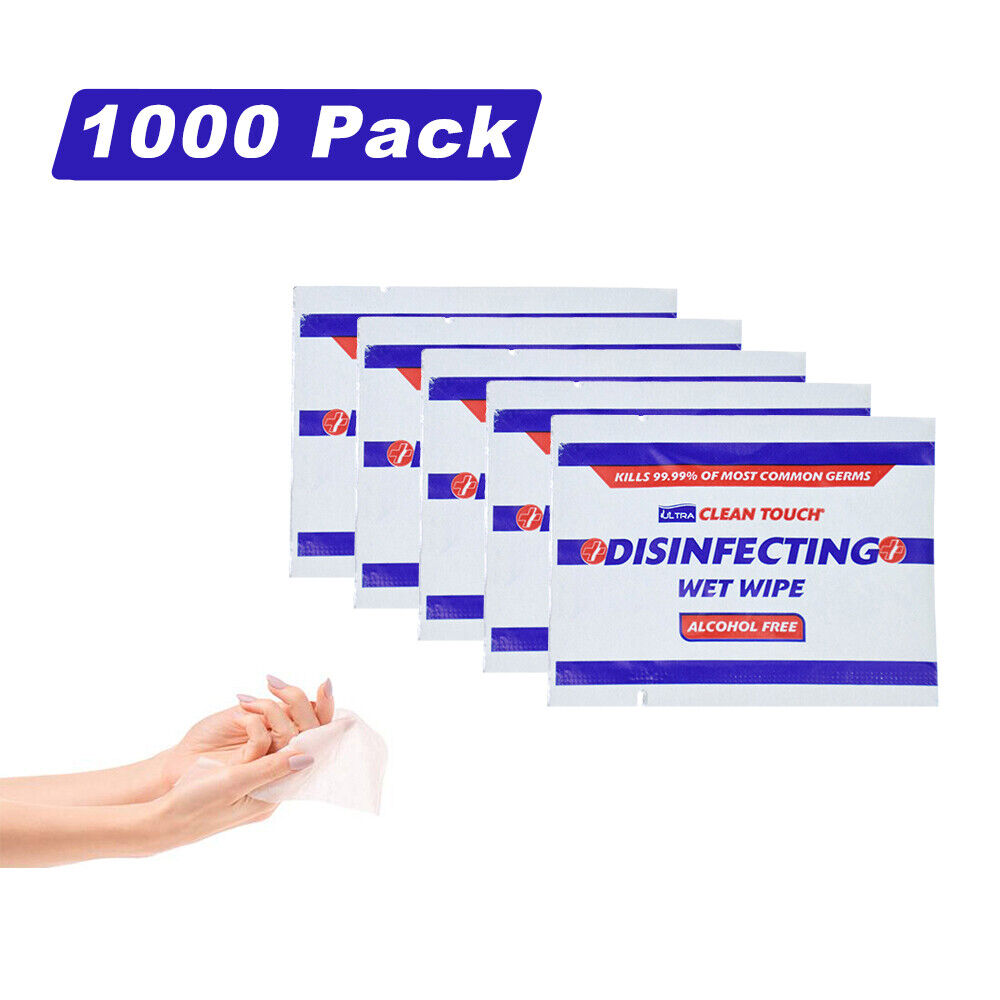 1000 x Antibac Hand Surface Sanitiser Cleaner Wipes Kills 99.9% SINGLE WIPES