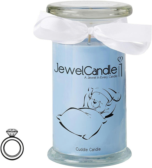 Jewelcandle Cuddle Scented Big Glass Candle with Surprise Stainless Sliver Ring