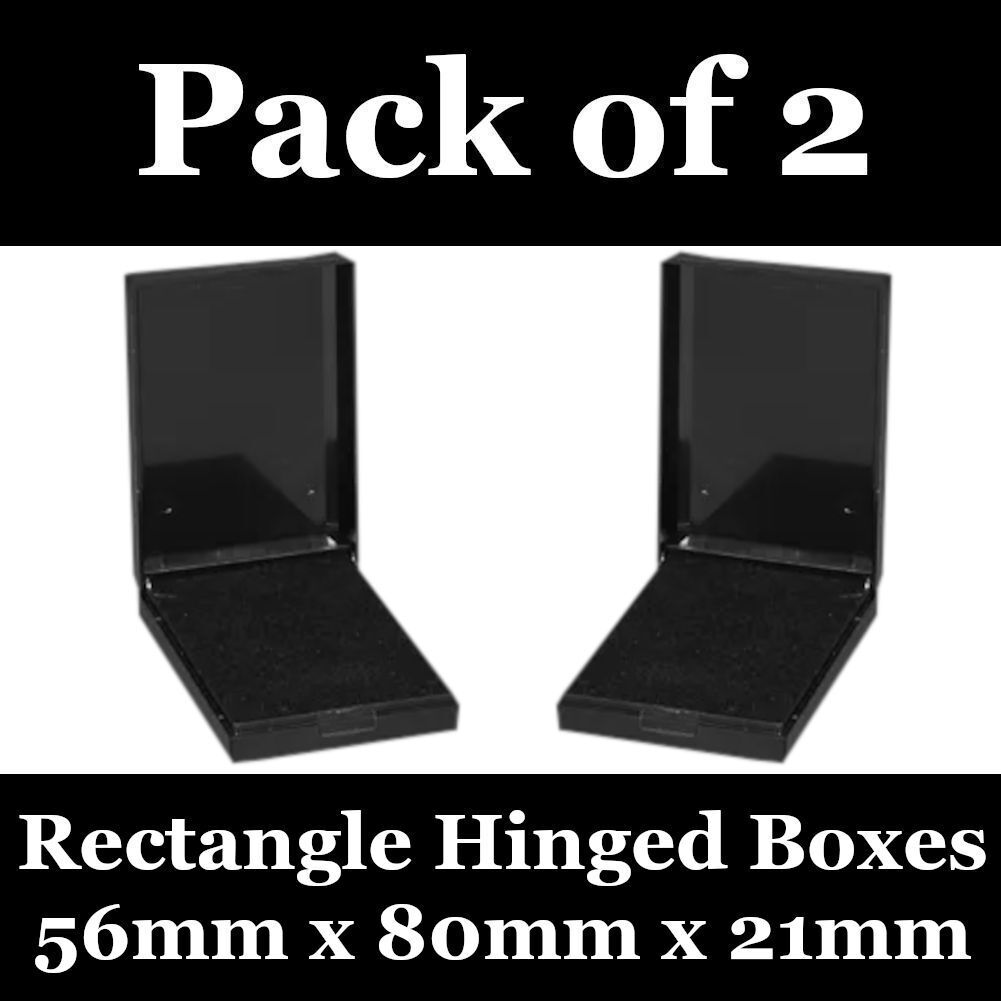 2x Rectangle Hinged Jewellery Gift Boxes Pendant Earrings Necklace Foam Padded