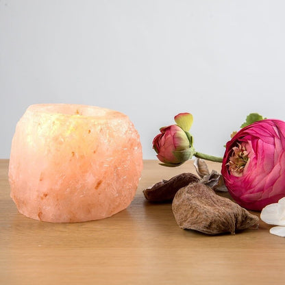 Natural Pink Himalayan Rock Salt Tea light Candle Holder