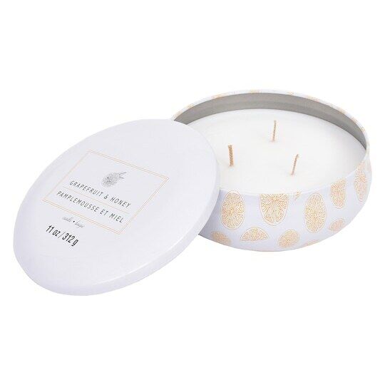 Ashland Home Fragrance 3-wick Tin Candles - Grapefruit & Honey 312g