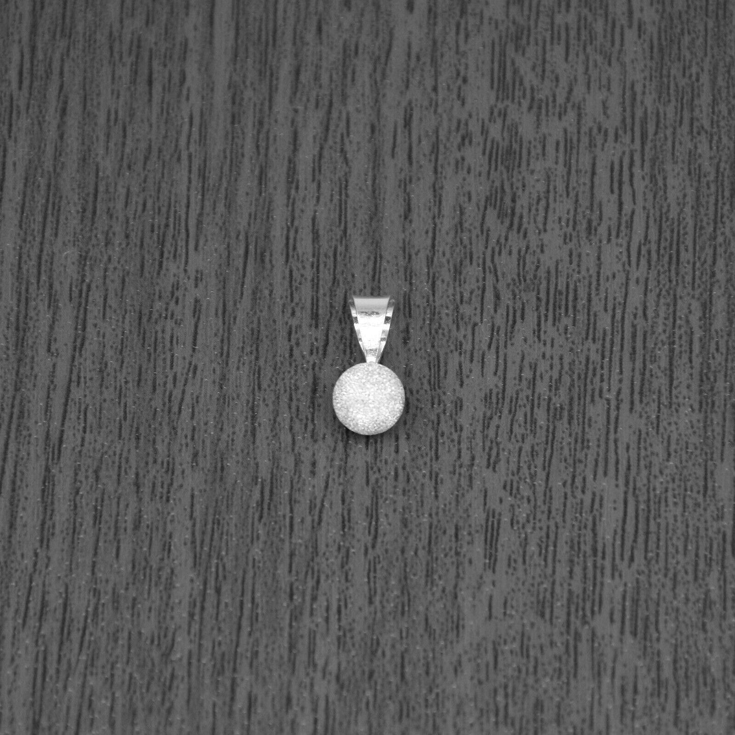 Genuine 925 Sterling Silver 7mm Frosted Ball Pendant