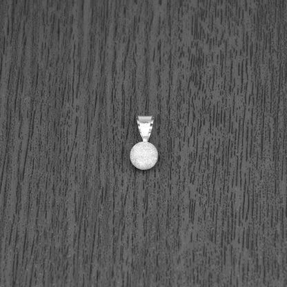 Genuine 925 Sterling Silver 7mm Frosted Ball Pendant
