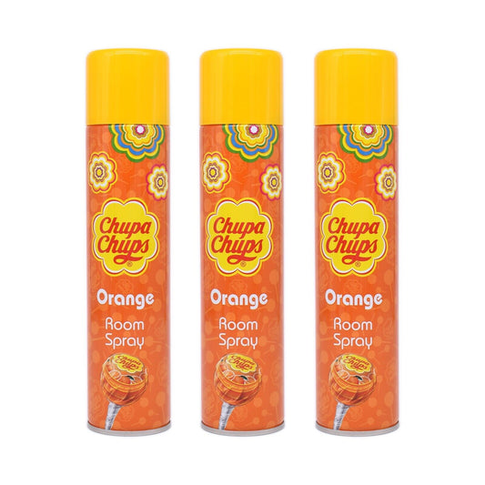 3 X Chupa Chups Orange Scented Air Freshener Room Spray 300ml