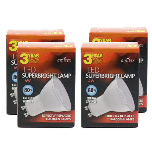 Amitex AX249 Superbright Lamp 4W GU10  Warm White 4 Pack