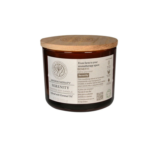 Aromatherapy Serenity Scented Soy Candle Infused with Essential Oils (275g)