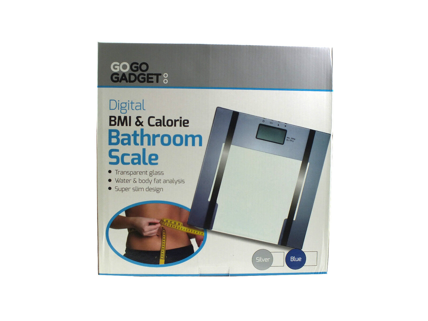 Digital Transparent Glass LCD BMI and Calorie Bathroom Scale