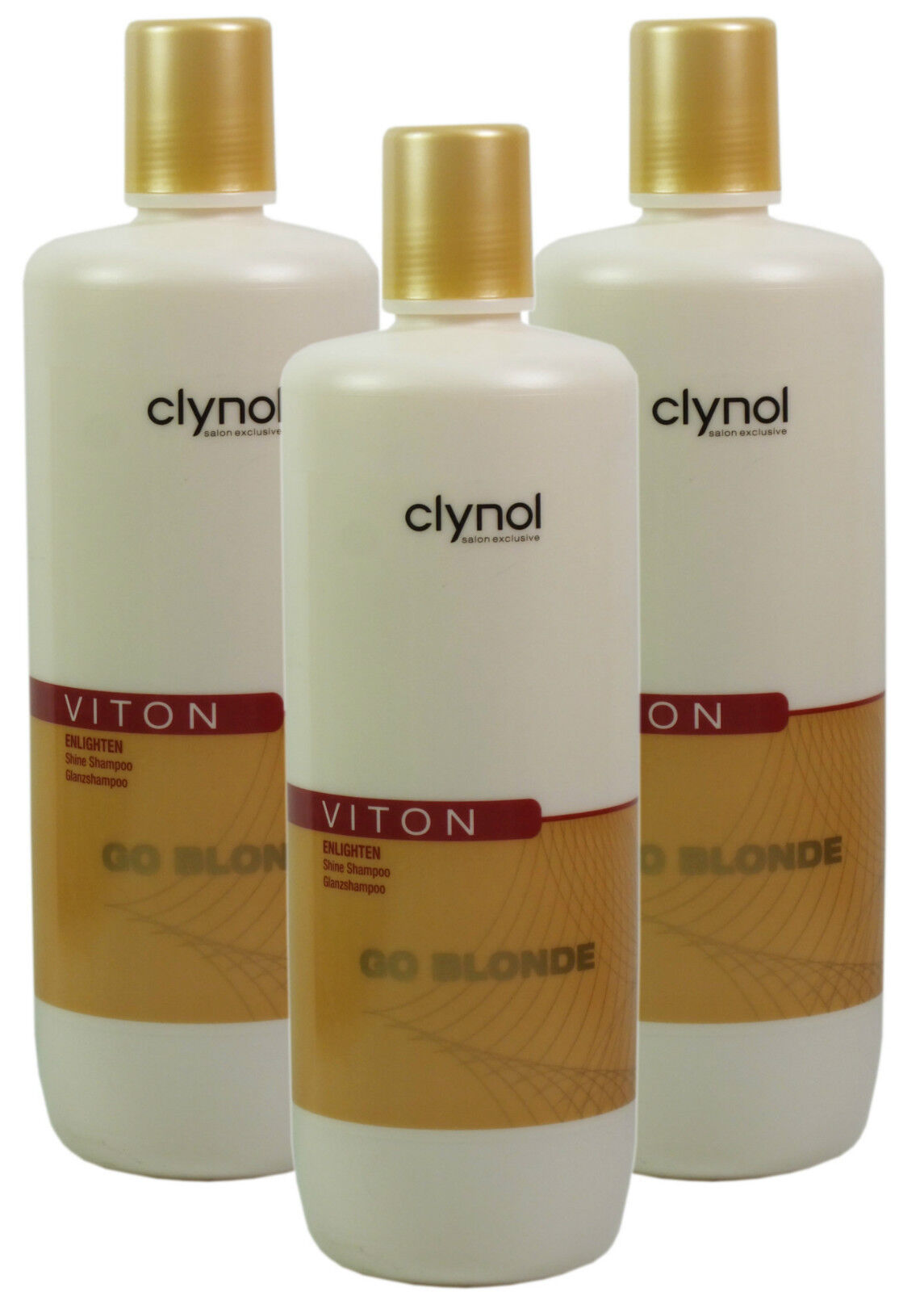 3x Clynol Viton Go Blonde Enlighten Shine Shampoo 1 Litre