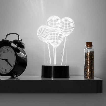 Modern LED Battery Operated Creative 3D Illusion Balloon Decorative Lamp