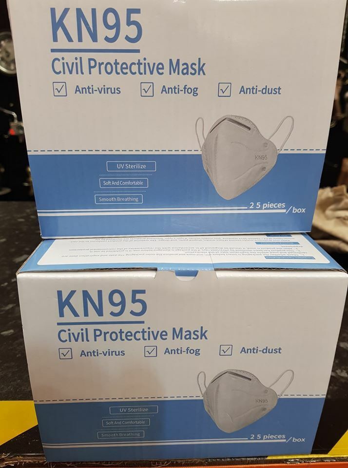 25 Pack FFP2 Equivalent Civil Protective Mask Anti-Virus Anti-Fog Anti-Dust