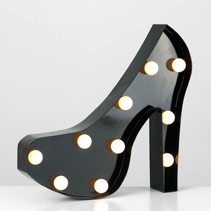 Modern Gloss Metal LED Stiletto Heel Shoe Fashion Shape Wall Decoration Light