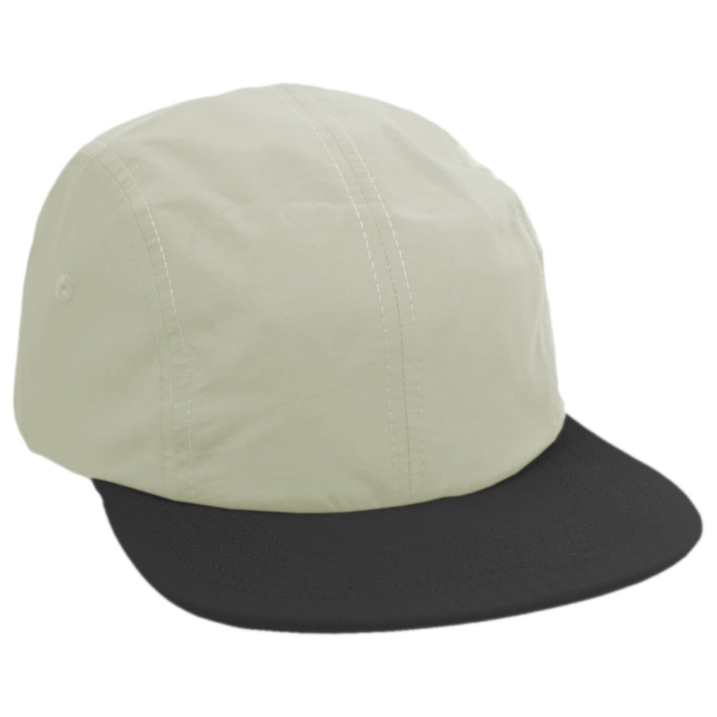 Mens Womens 100% Cotton Two Tone Natural Crown & Black Peak Sports Cap Summer