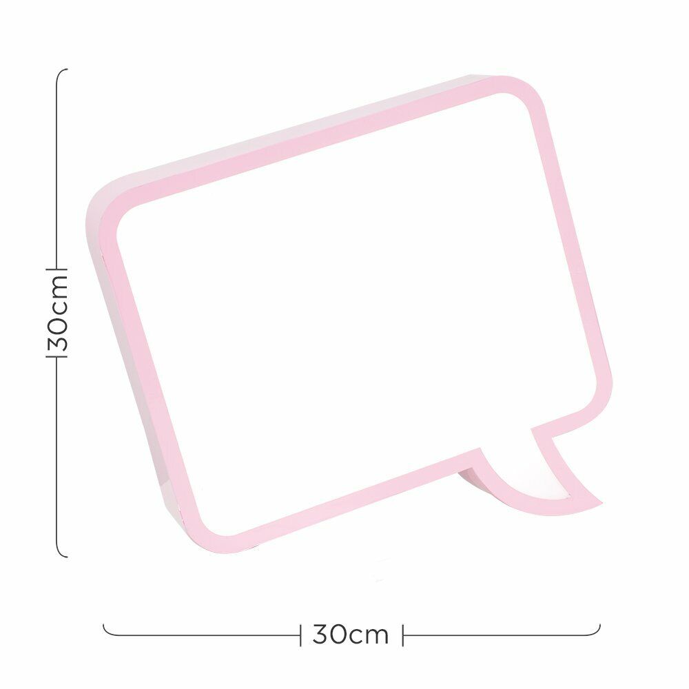 MiniSun LED Battery Operated Pink Speech Bubble Design Light Up Message Board