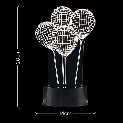 Modern LED Battery Operated Creative 3D Illusion Balloon Decorative Lamp