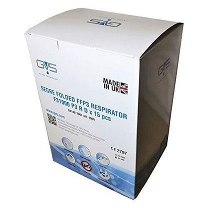 15 X GVS F31000 Segre Folded FFP3 Mouth Mask Reusable Face Mask
