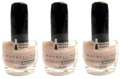 3x Maybelline Forever Strong Nail Polish Pink Whisper