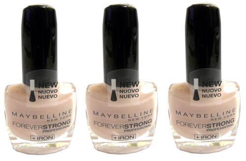 3x Maybelline Forever Strong Nail Polish Pink Whisper