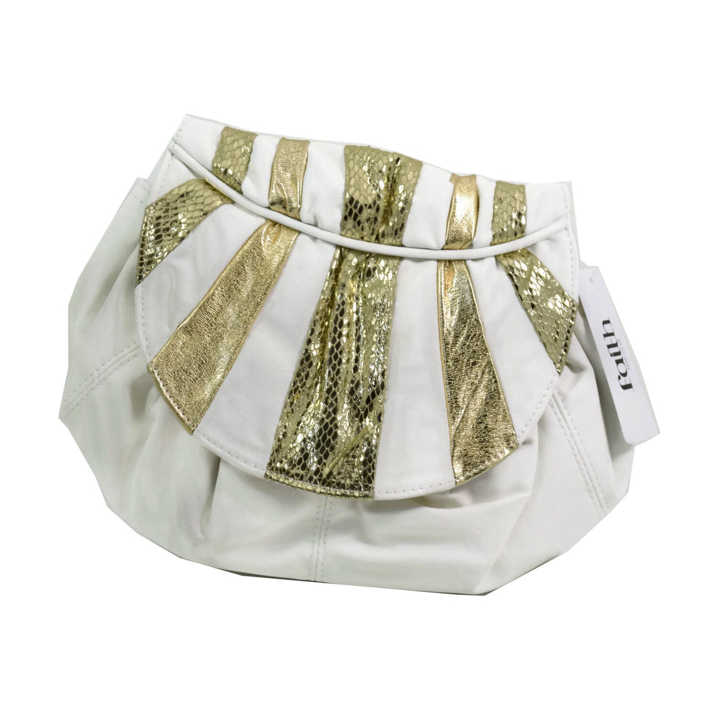 Faith Jeanette Ivory & Gold Womens Designer Handbag Ladies Shoulder Handbags